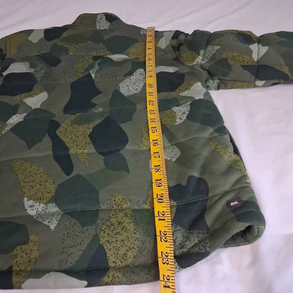 Tea Collection Jacket Youth Size‎ XL 12-14 Quilted  Green Camouflage Fall Spring